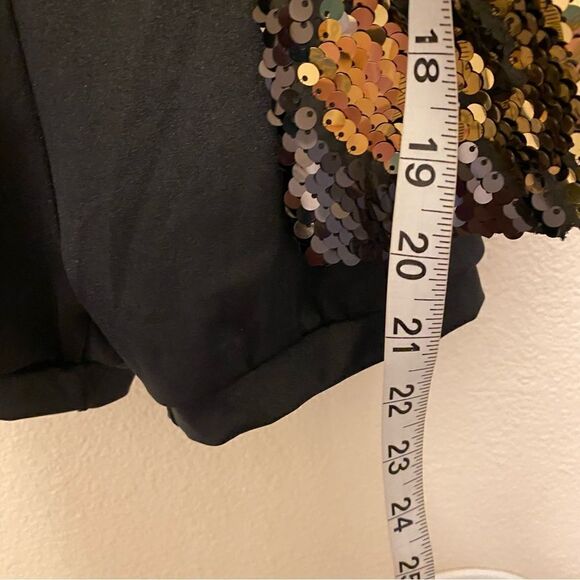 WEISSMAN Dance Costume sassy sequin Montero 14333 black gold feathers -MC 10/12 - Picture 7 of 9